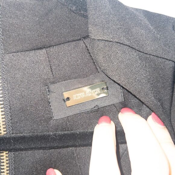 Alexia Admor Black Split Neck Shealth Midi‎ Dress Size XS - Picture 5 of 10